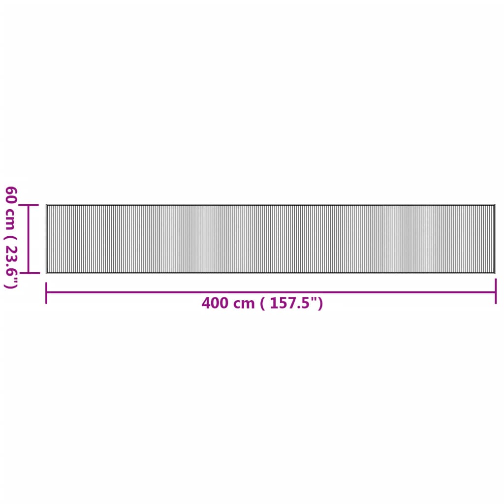 vidaXL Teppich Rechteckig Natur 60x400 cm Bambus