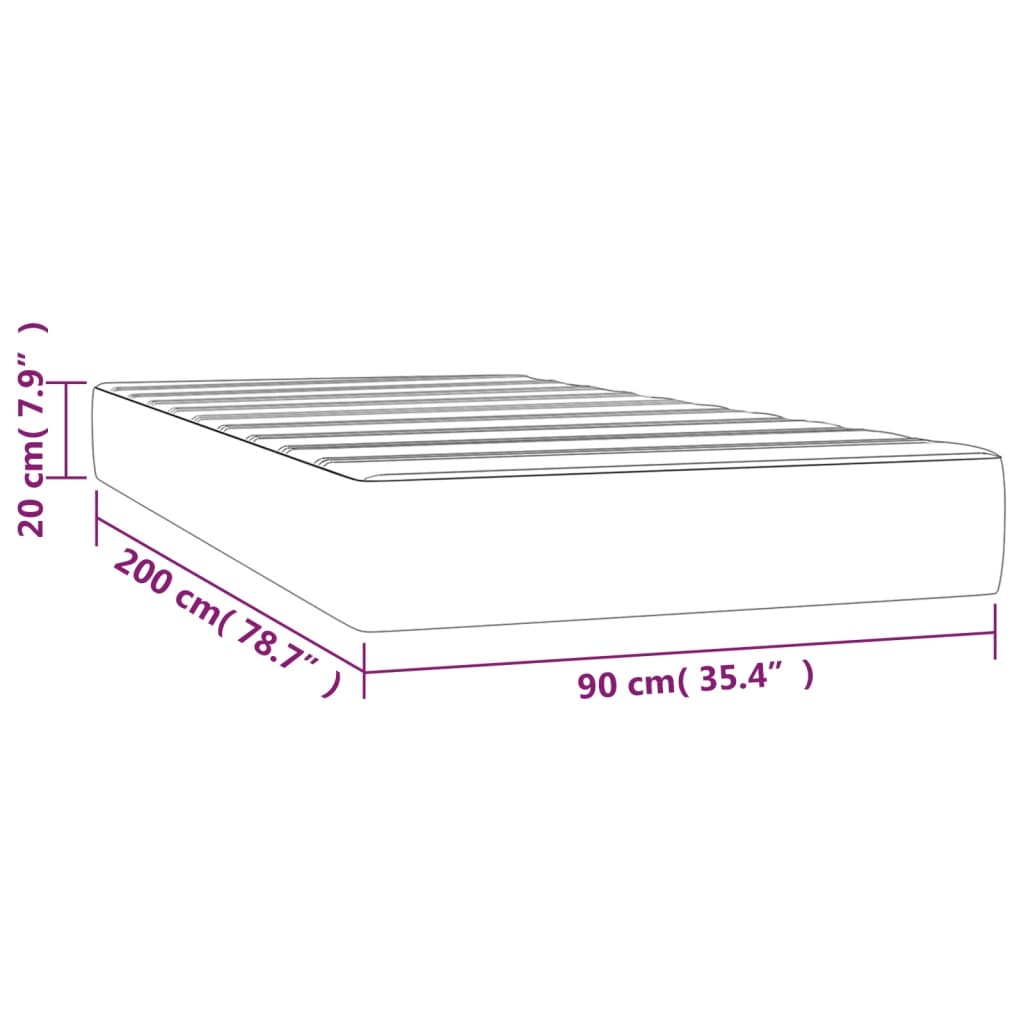 vidaXL Taschenfederkernmatratze Creme 90x200x20 cm Kunstleder