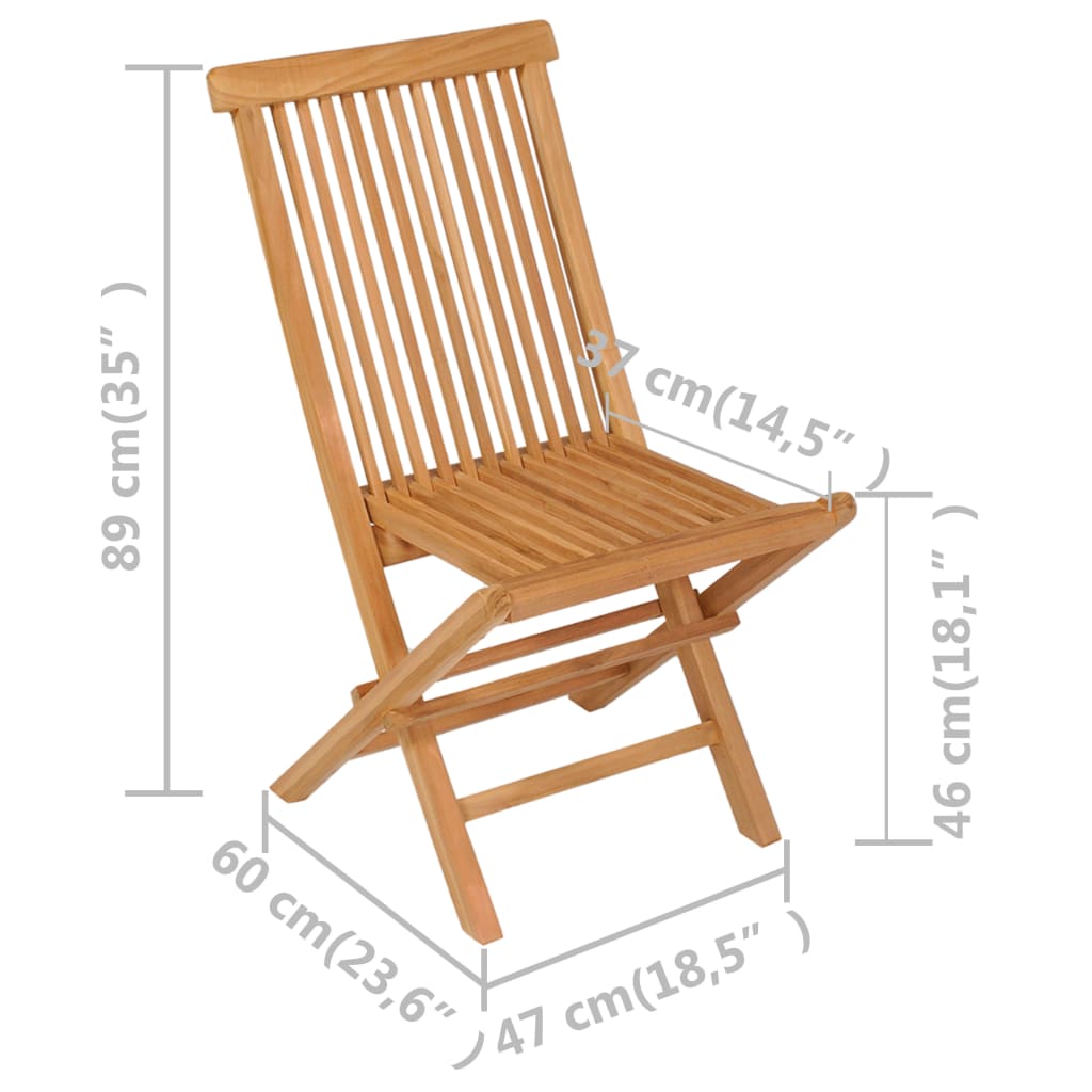 vidaXL 5-tlg. Garten-Essgruppe Massivholz Teak