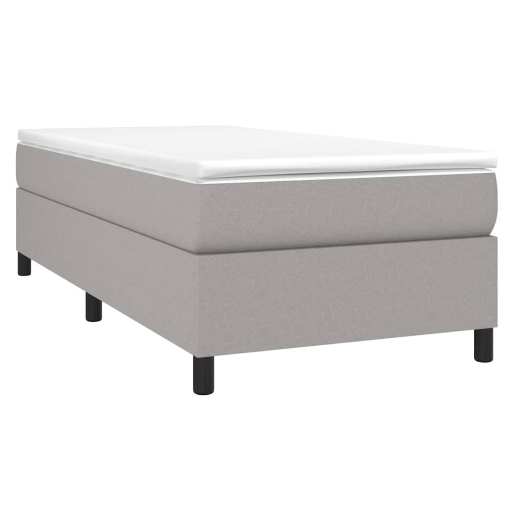 vidaXL Boxspringbett mit Matratze Hellgrau 90x200 cm Stoff