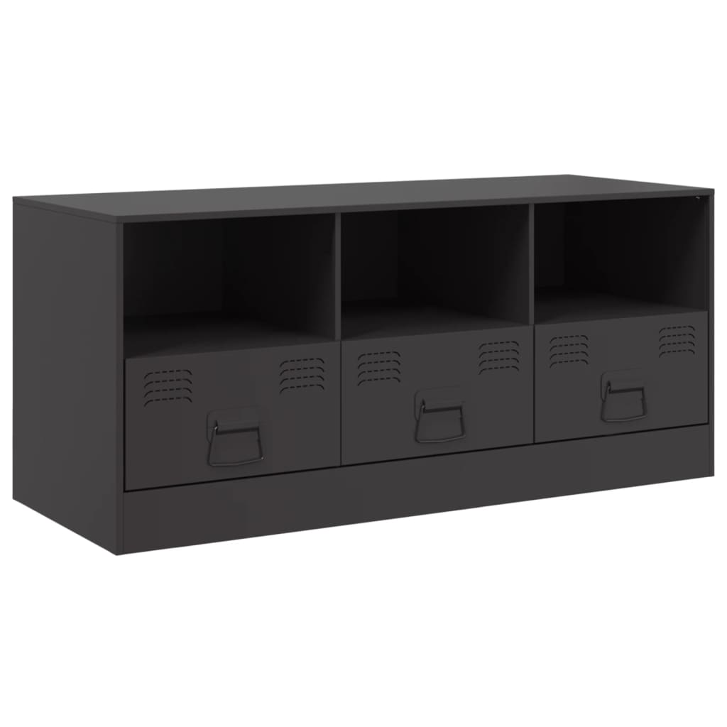 vidaXL TV-Schrank Schwarz 99x39x44 cm Stahl