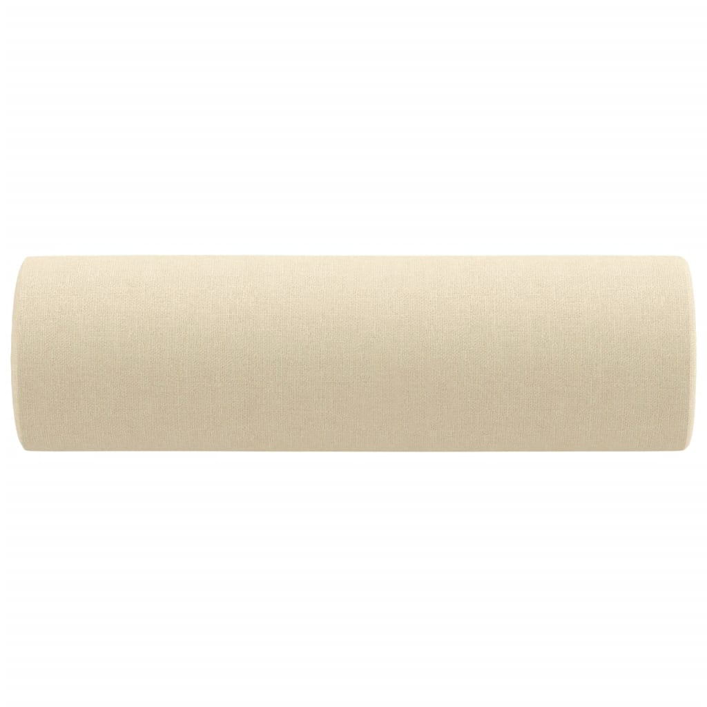 vidaXL Zierkissen 2 Stk. Creme Ø15x50 cm Stoff