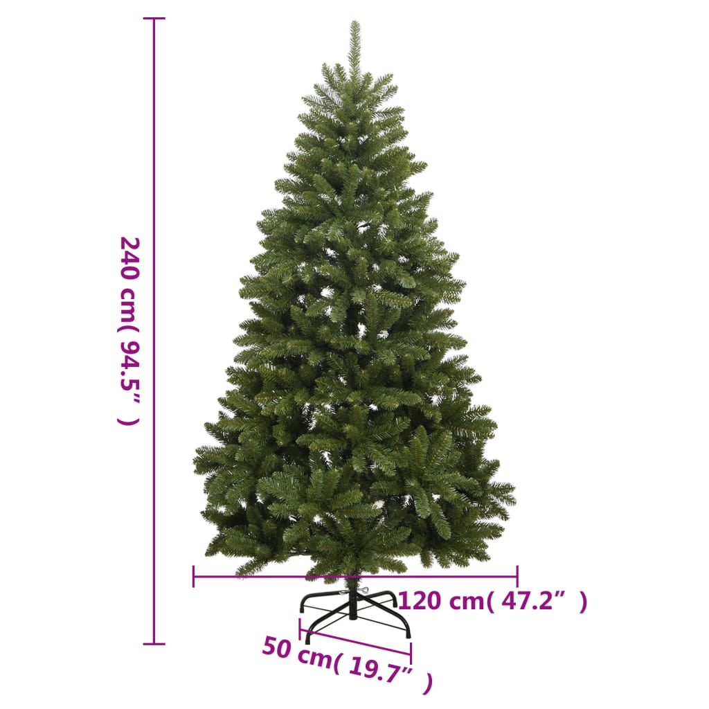 vidaXL Künstlicher Weihnachtsbaum Klappbar 300 LEDs & Kugeln 240 cm