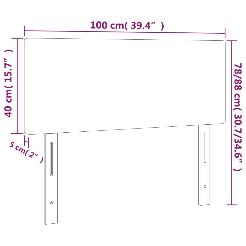 vidaXL Kopfteil Schwarz 100x5x78/88 cm Kunstleder