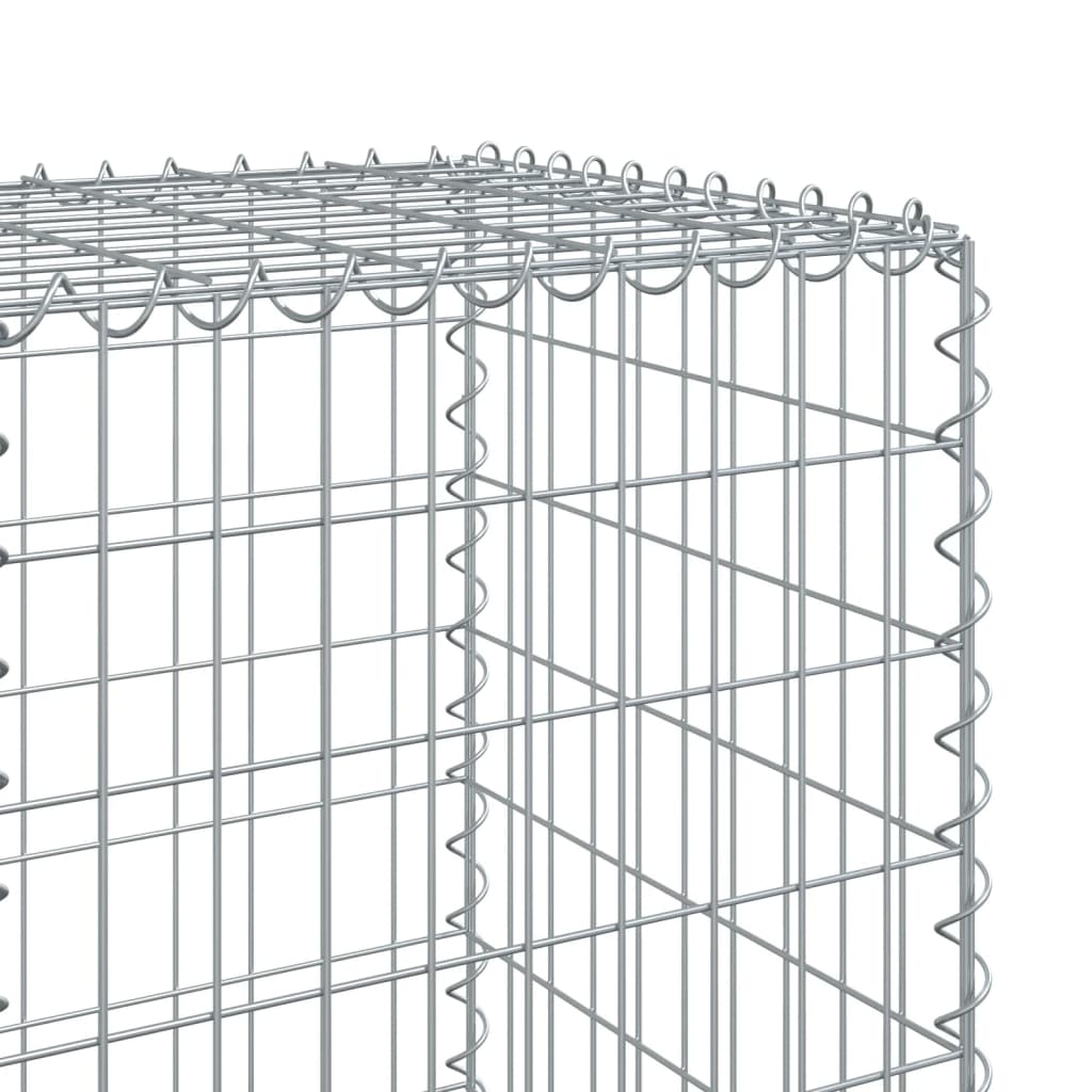 vidaXL Gabione mit Deckel 1200x50x150 cm Verzinktes Eisen