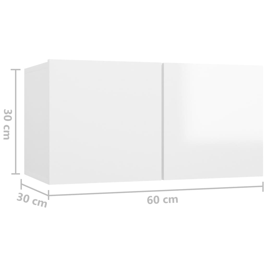 vidaXL 8-tlg. TV-Schrank-Set Hochglanz-Weiß Holzwerkstoff