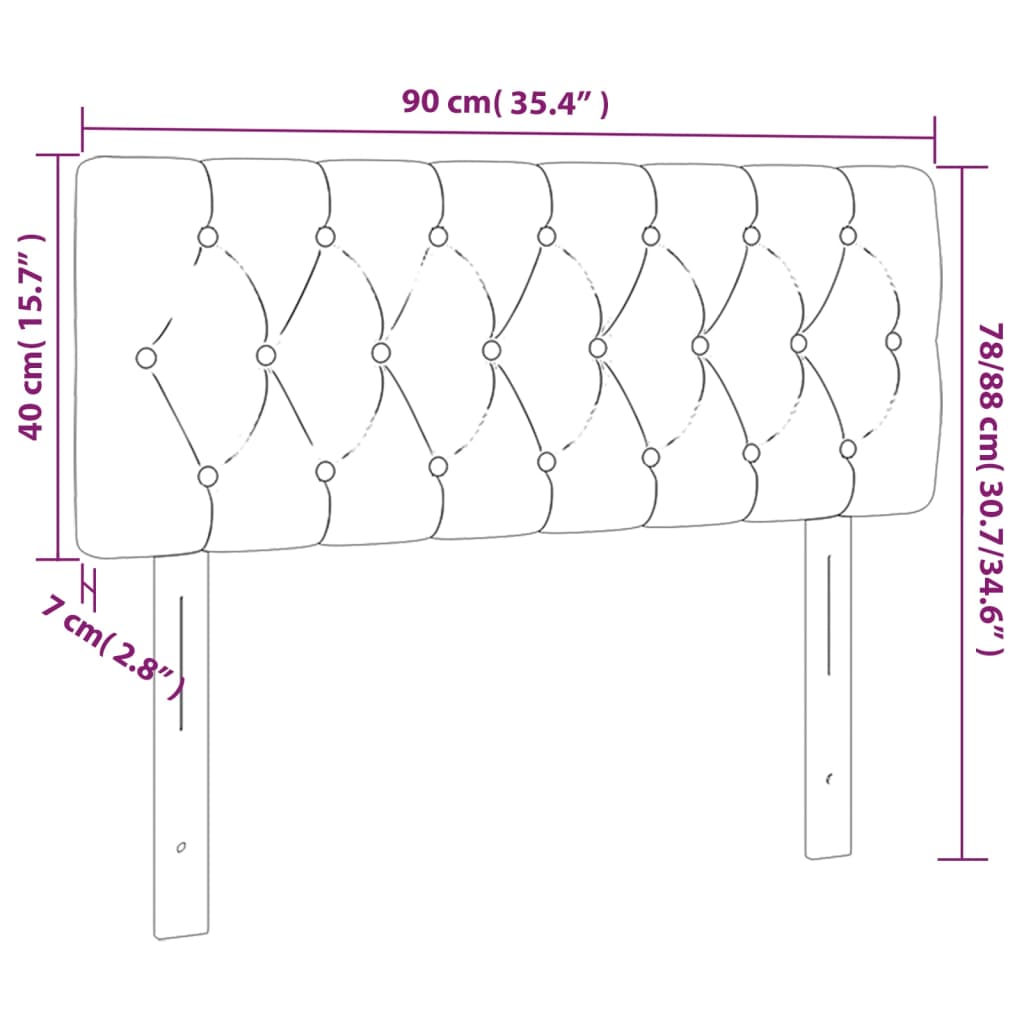 vidaXL Kopfteil Dunkelgrau 90x7x78/88 cm Samt