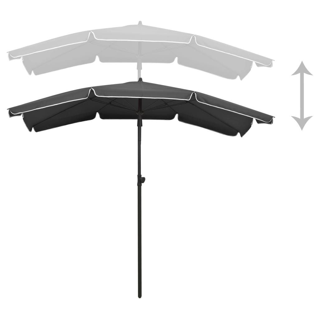 vidaXL Sonnenschirm mit Mast 200x130 cm Anthrazit