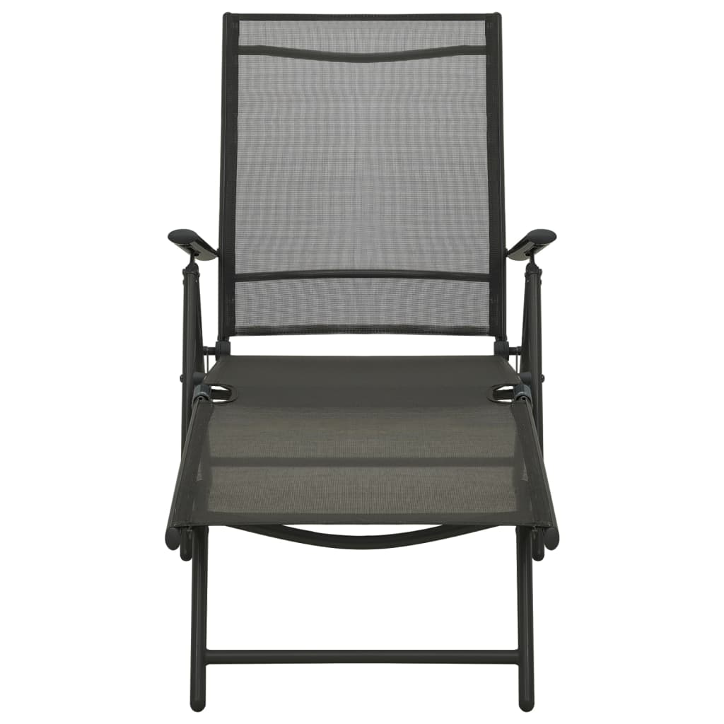 vidaXL 3-tlg. Garten-Lounge-Set Textilene und Aluminium Schwarz