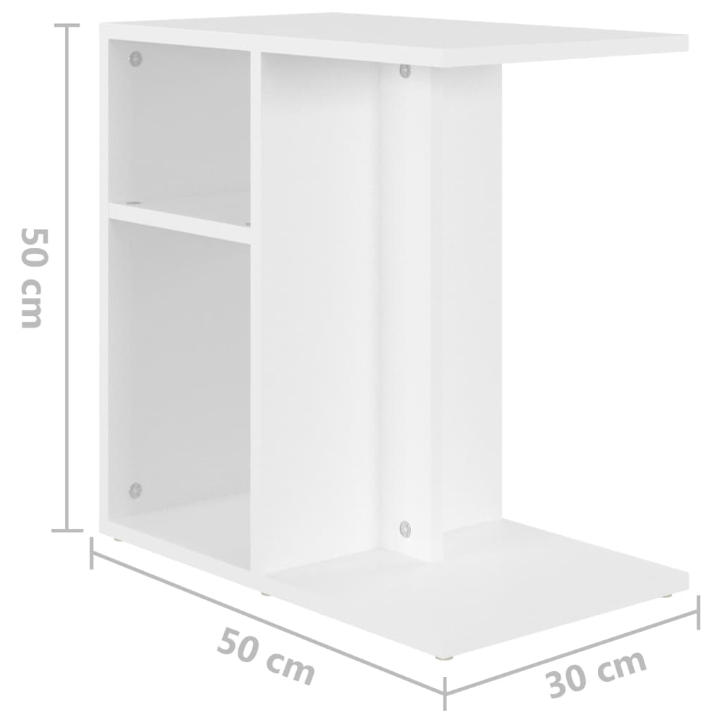 vidaXL Beistelltisch Weiß 50x30x50 cm Holzwerkstoff