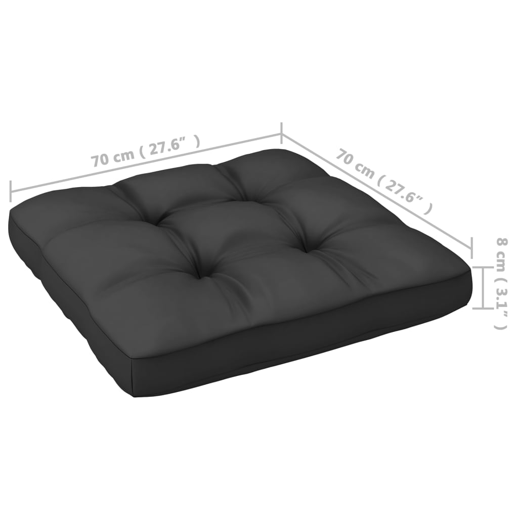 vidaXL 12-tlg. Garten-Lounge-Set mit Kissen Schwarz Massivholz Kiefer