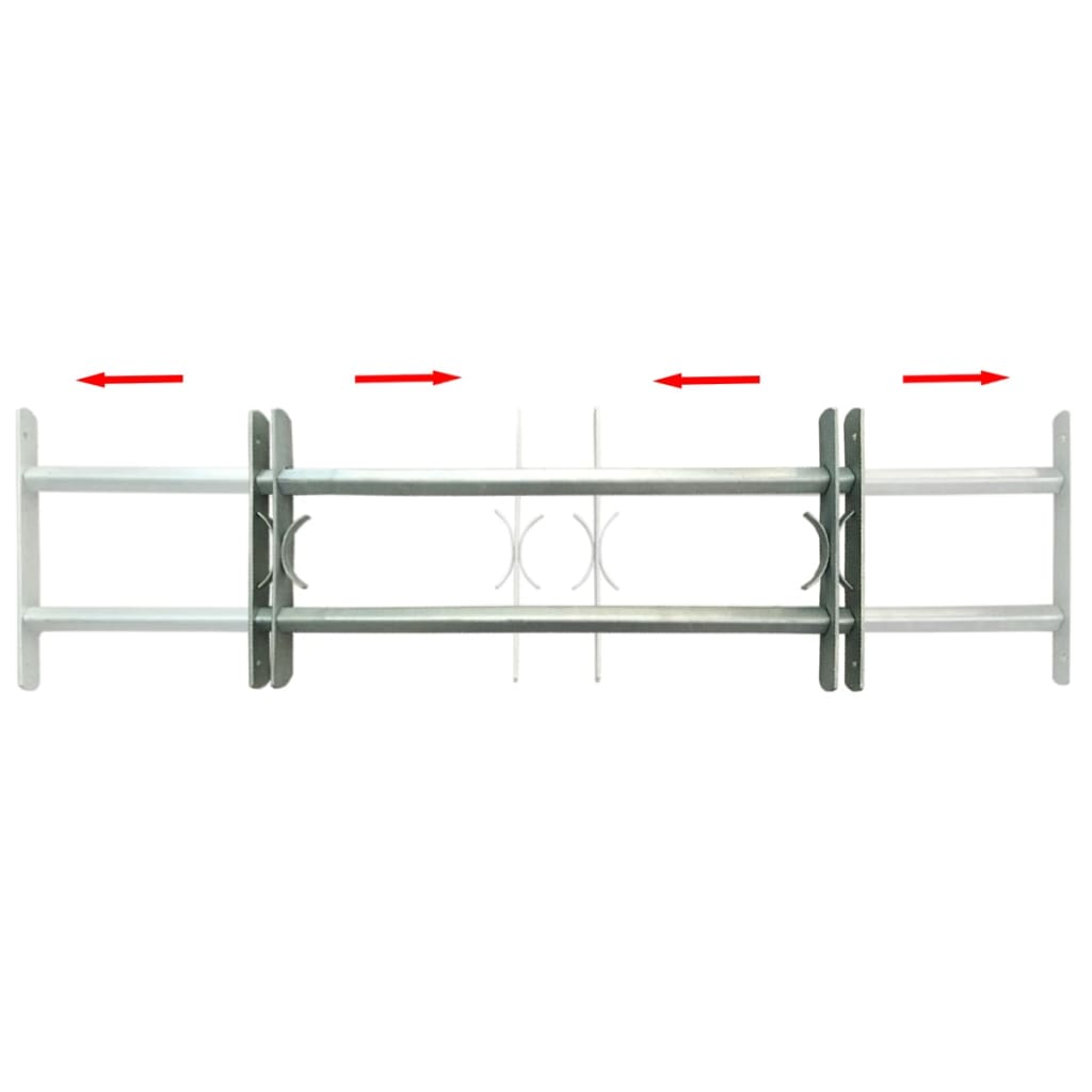 vidaXL Fenstergitter Verstellbar mit 2 Querstäben 700-1050 mm