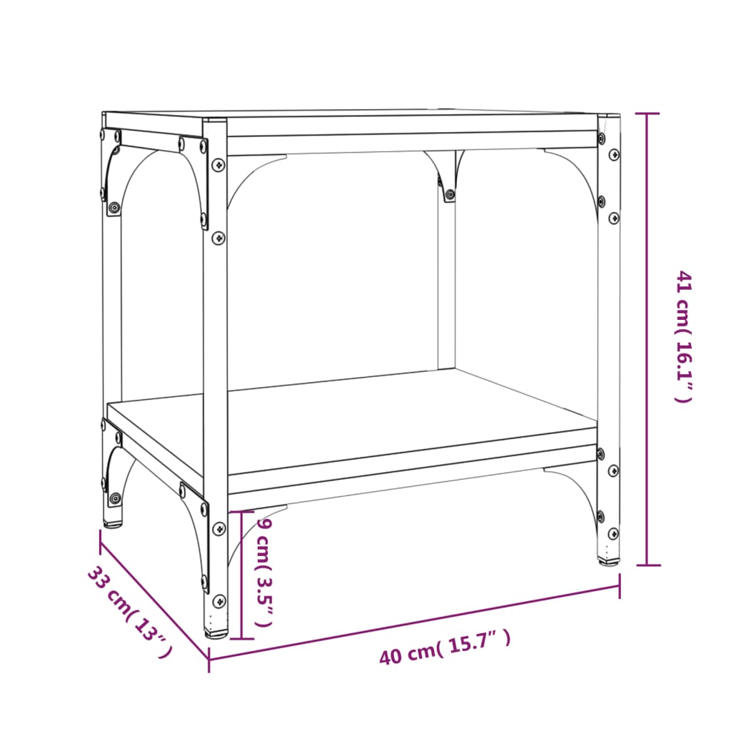 vidaXL TV-Schrank Sonoma-Eiche 40x33x41 cm Holzwerkstoff und Stahl