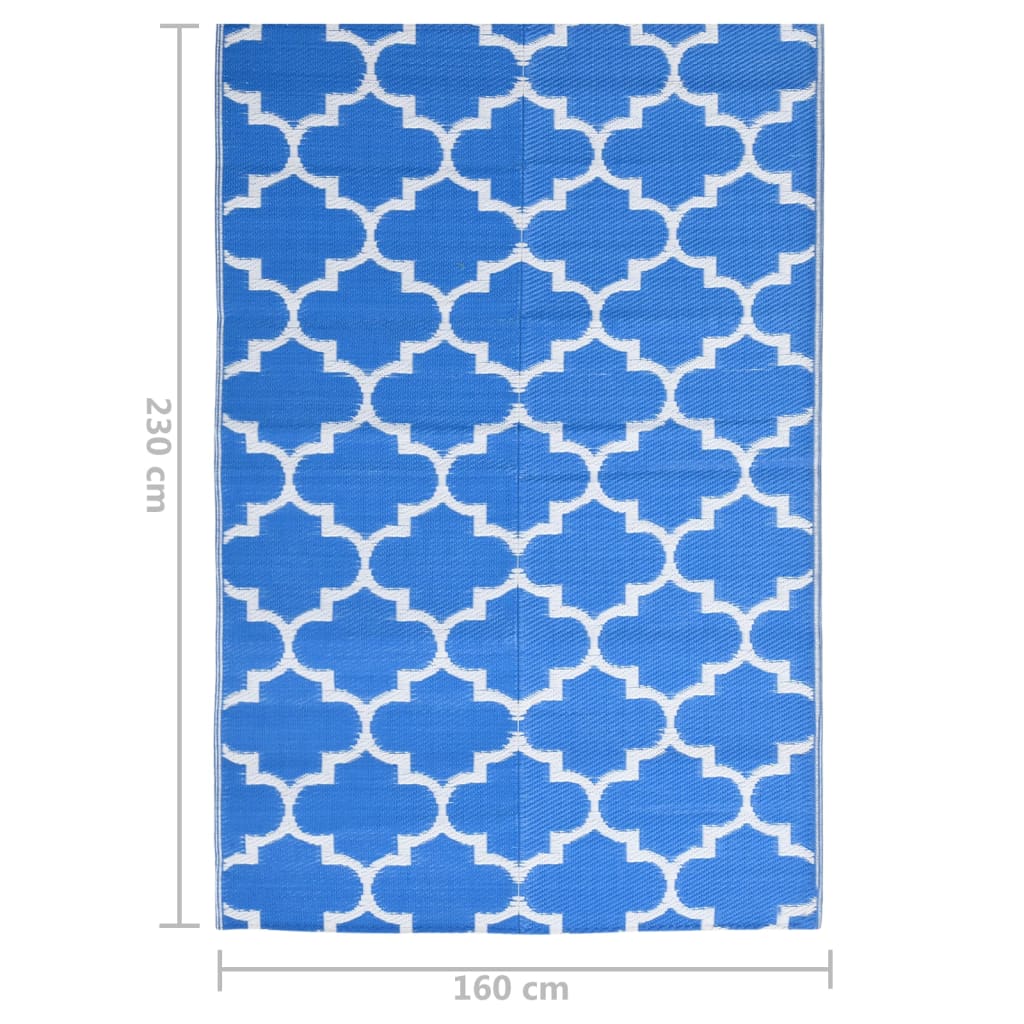 vidaXL Outdoor-Teppich Blau 160x230 cm PP