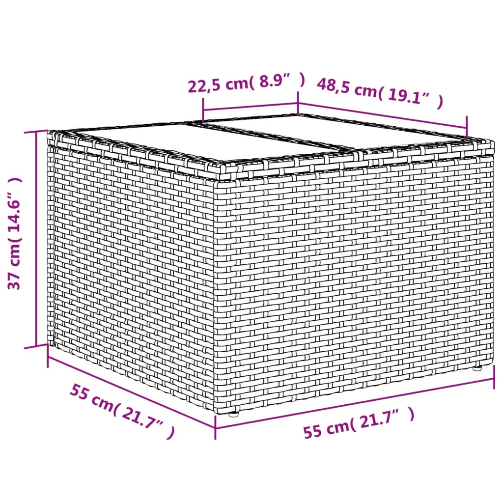 vidaXL 9-tlg. Garten-Sofagarnitur mit Kissen Schwarz Poly Rattan