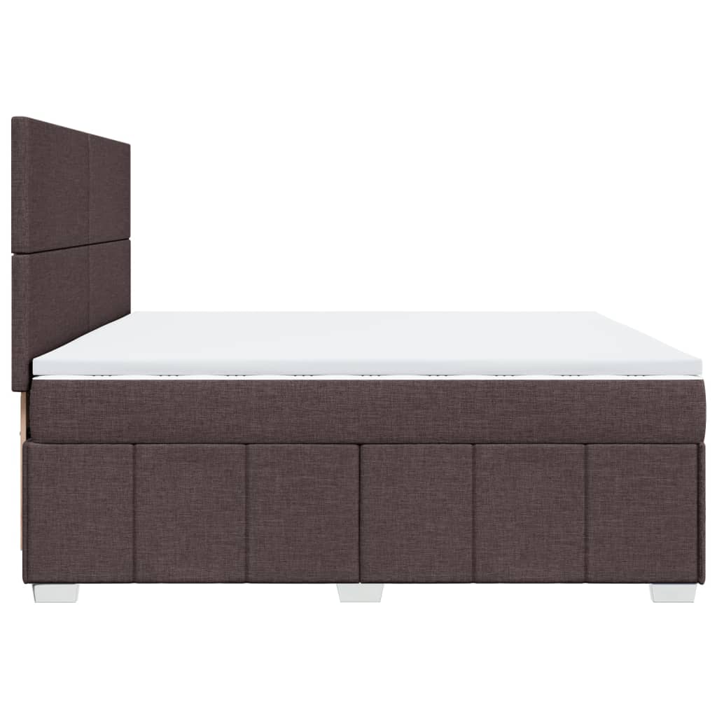 vidaXL Boxspringbett mit Matratze Dunkelbraun 200x200 cm Stoff