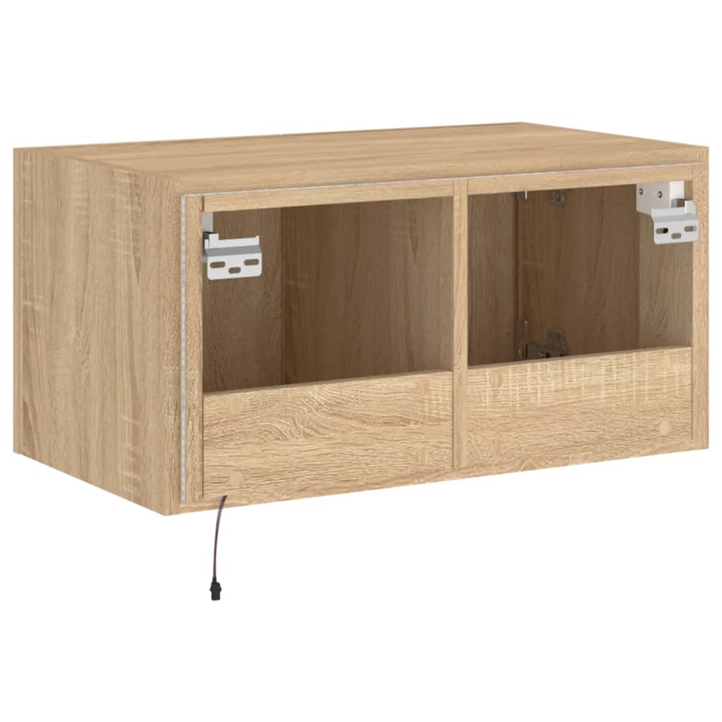 vidaXL TV-Wandschrank mit LED-Leuchten Sonoma-Eiche 60x35x31 cm