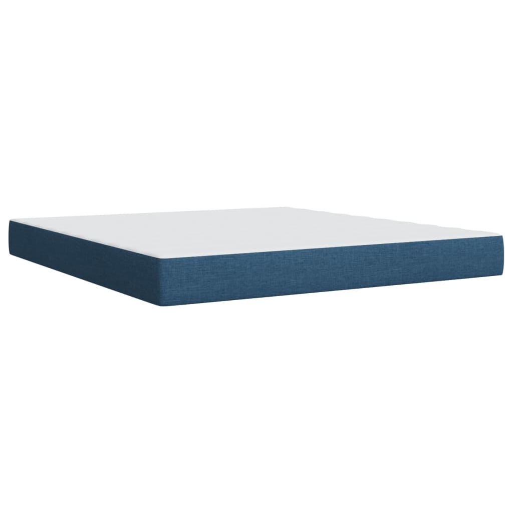 vidaXL Boxspringbett mit Matratze Blau 180x200 cm Stoff