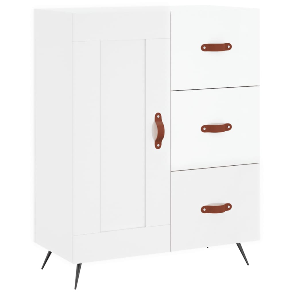 vidaXL Highboard Hochglanz-Weiß 69,5x34x180 cm Holzwerkstoff