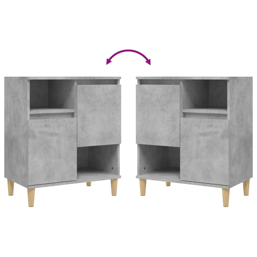 vidaXL Sideboards 2 Stk. Betongrau 60x35x70 cm Holzwerkstoff