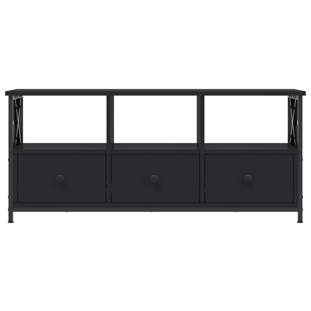 vidaXL TV-Schrank Schwarz 102x33x45 cm Holzwerkstoff und Eisen