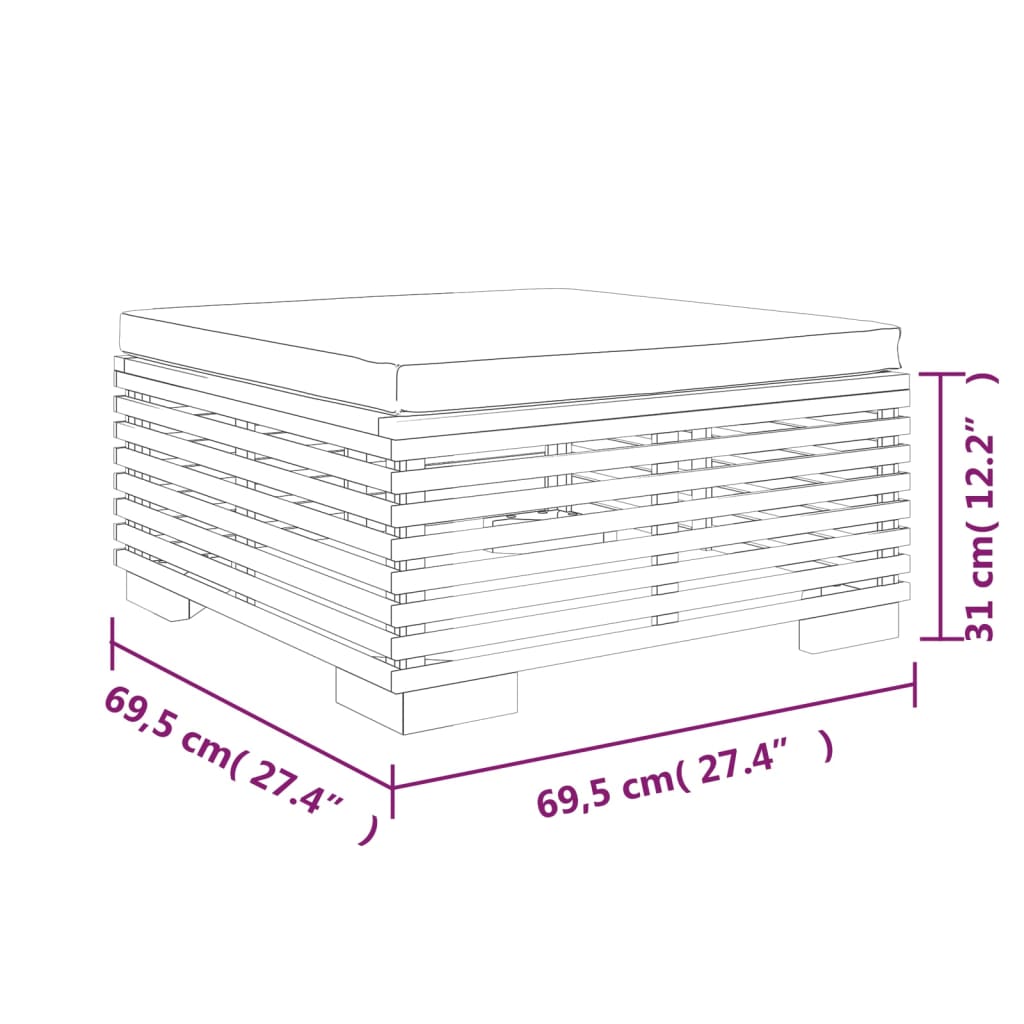 vidaXL 2-tlg. Garten-Lounge-Set Massivholz Teak