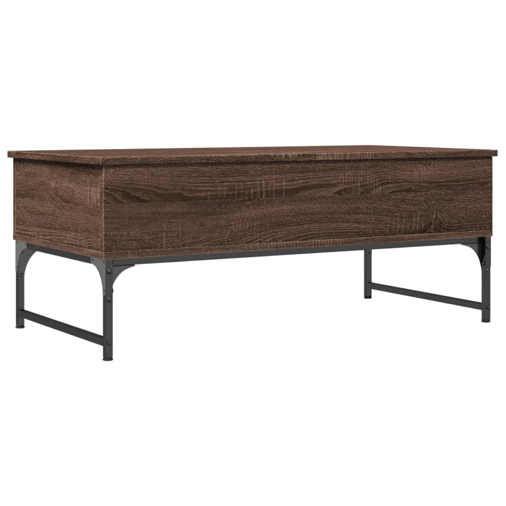 vidaXL Couchtisch Braun Eichen-Optik 100x50x40 cm Holzwerkstoff Metall