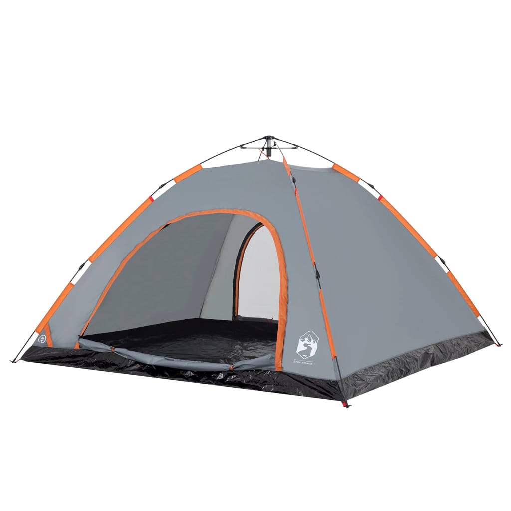 vidaXL Campingzelt 5 Personen Grau und Orange Quick Release