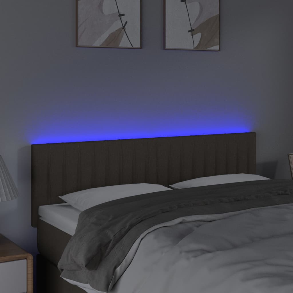 vidaXL LED Kopfteil Taupe 144x5x78/88 cm Stoff