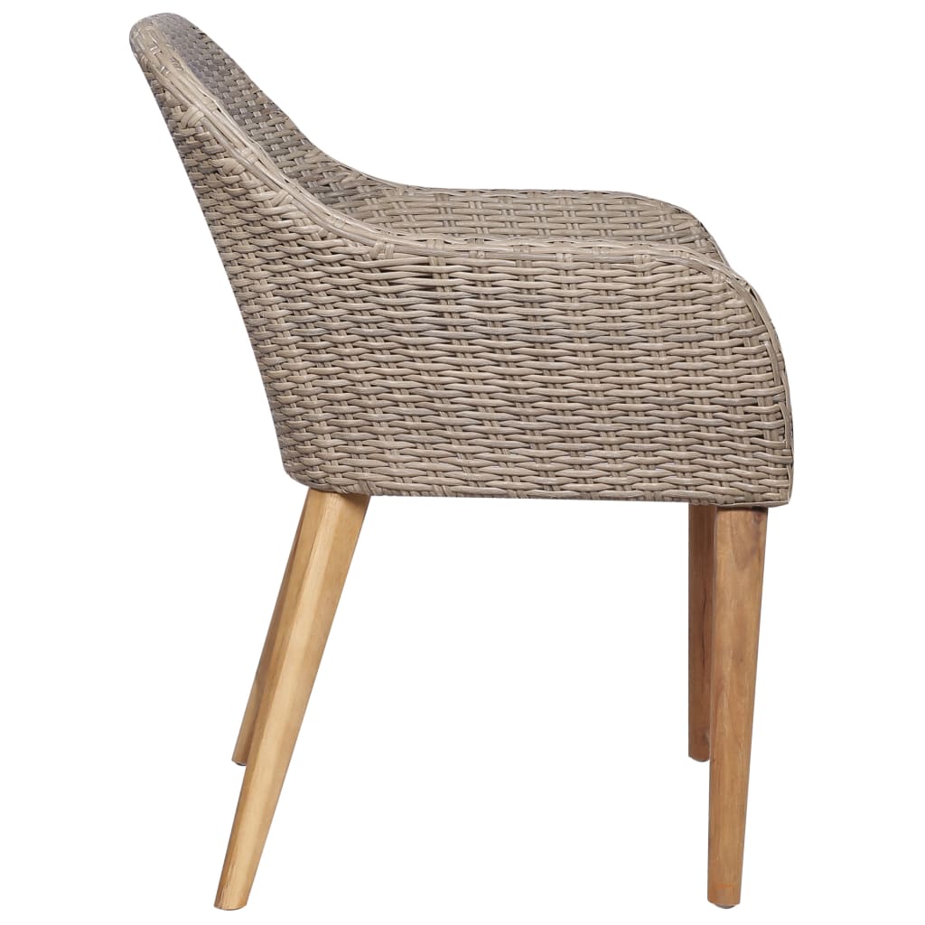 vidaXL 9-tlg. Garten-Essgruppe Poly Rattan Braun