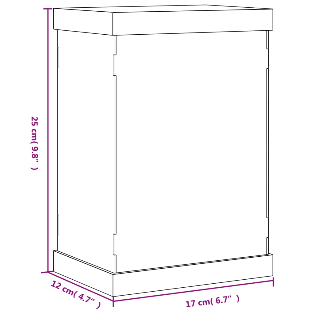 vidaXL Vitrine Transparent 17x12x25 cm Acryl