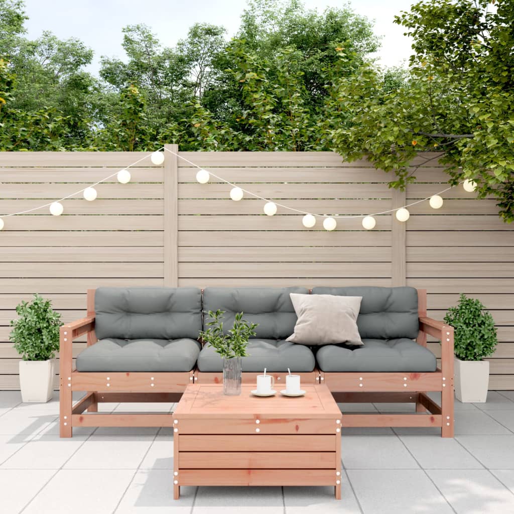 vidaXL 4-tlg. Garten-Lounge-Set mit Kissen Massivholz Douglasie