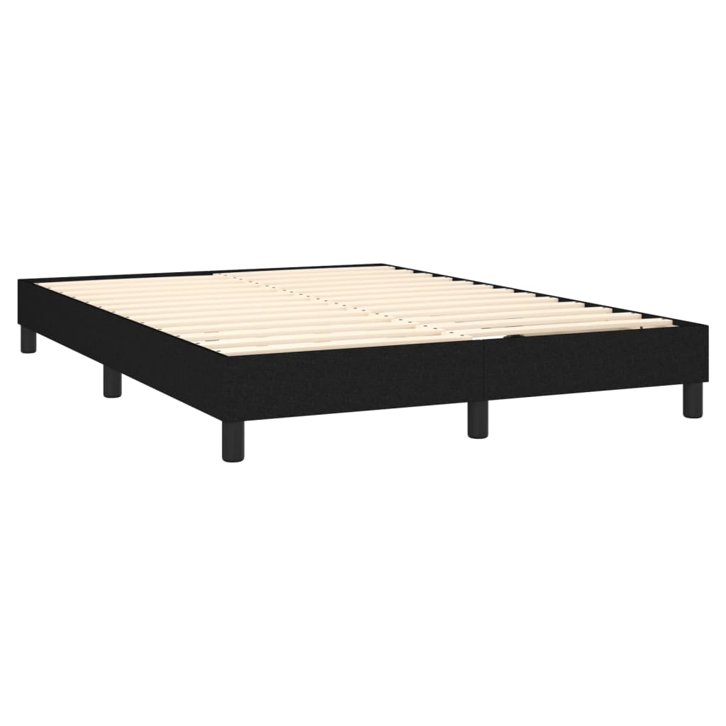 vidaXL Boxspringbett mit Matratze Schwarz 140x200 cm Stoff