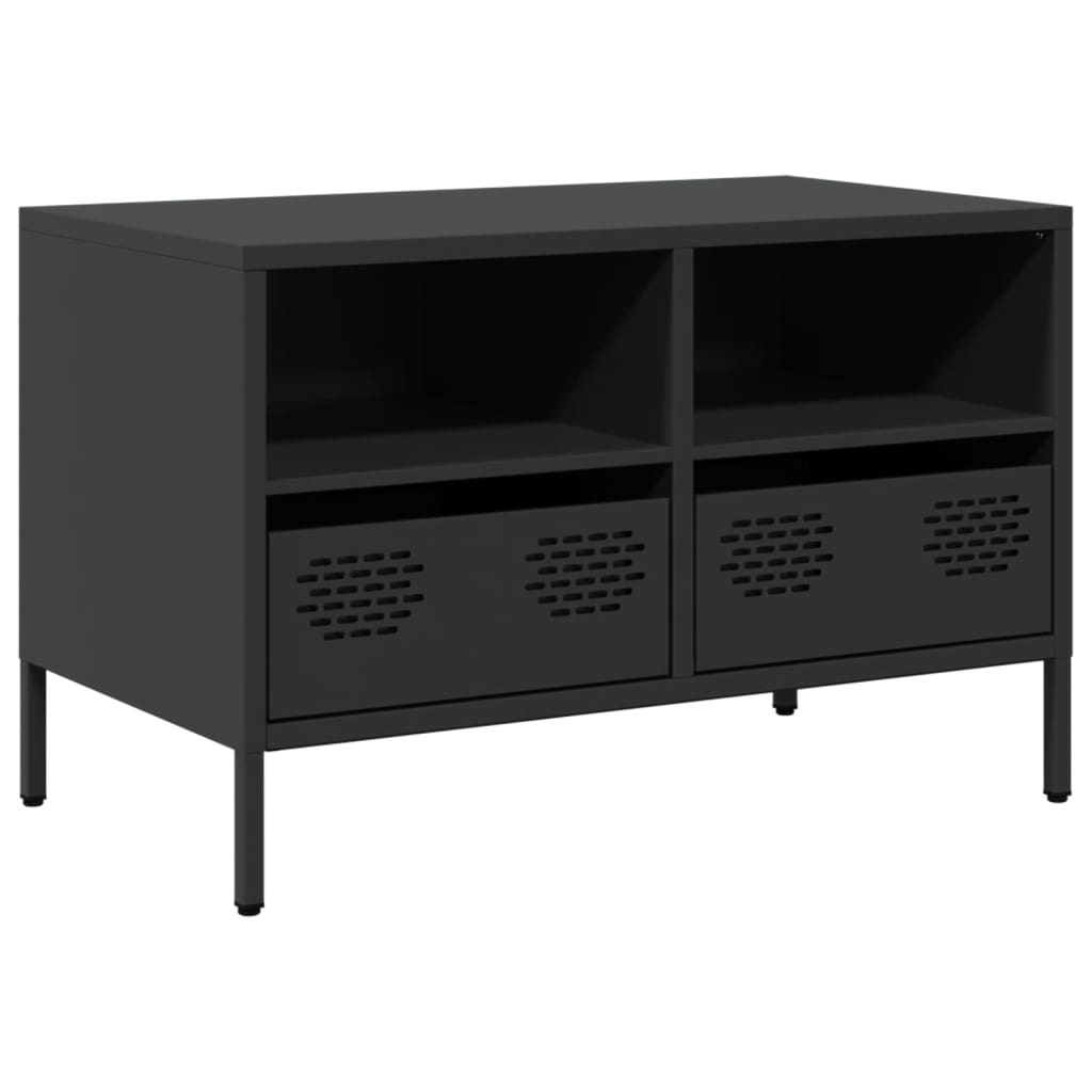 vidaXL TV-Schrank Schwarz 68x39x43,5 cm Kaltgewalzter Stahl