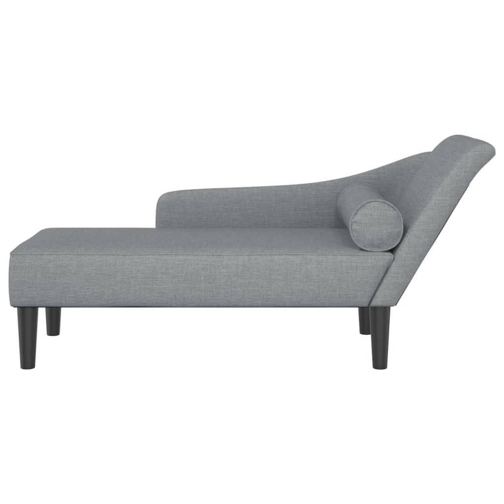 vidaXL Chaiselongue mit Kissen Hellgrau Stoff