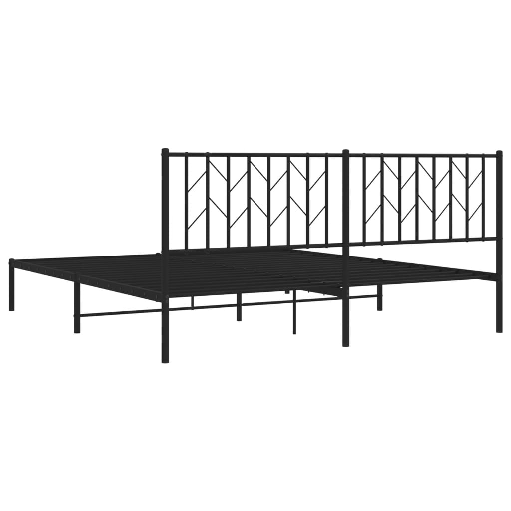 vidaXL Bettgestell mit Kopfteil Metall Schwarz 183x213 cm