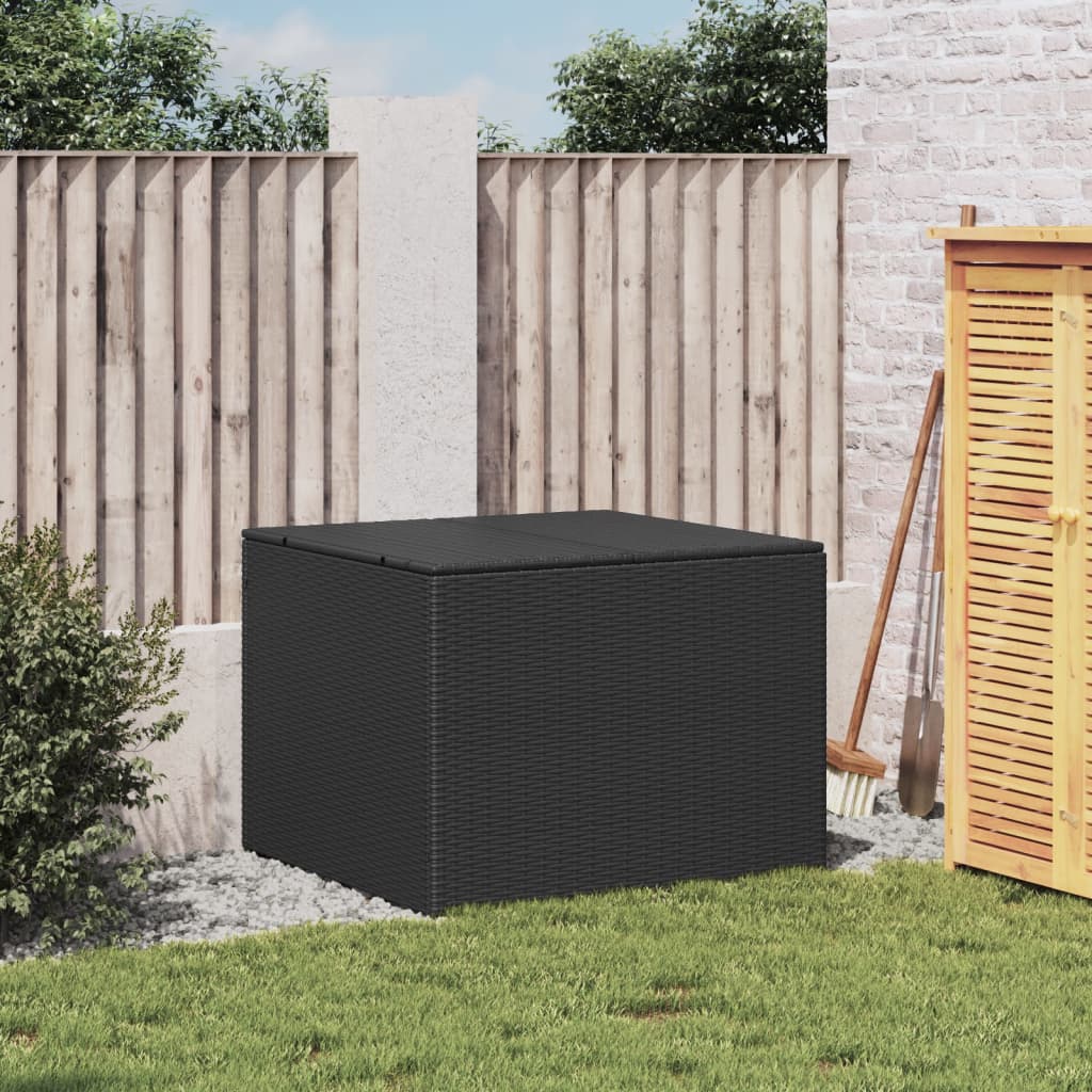 vidaXL Gartentruhe Schwarz 291L Poly Rattan