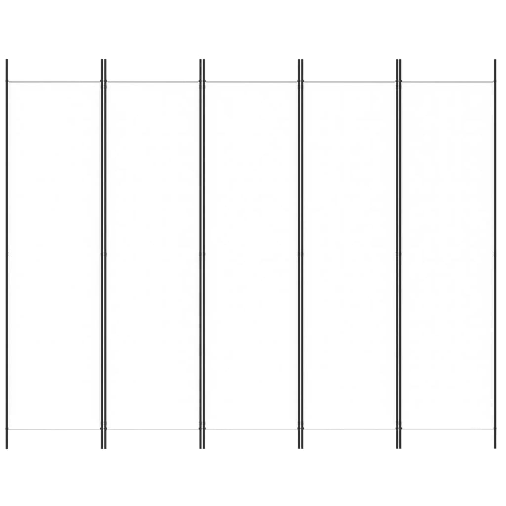 vidaXL 5-tlg. Paravent Weiß 250x200 cm Stoff