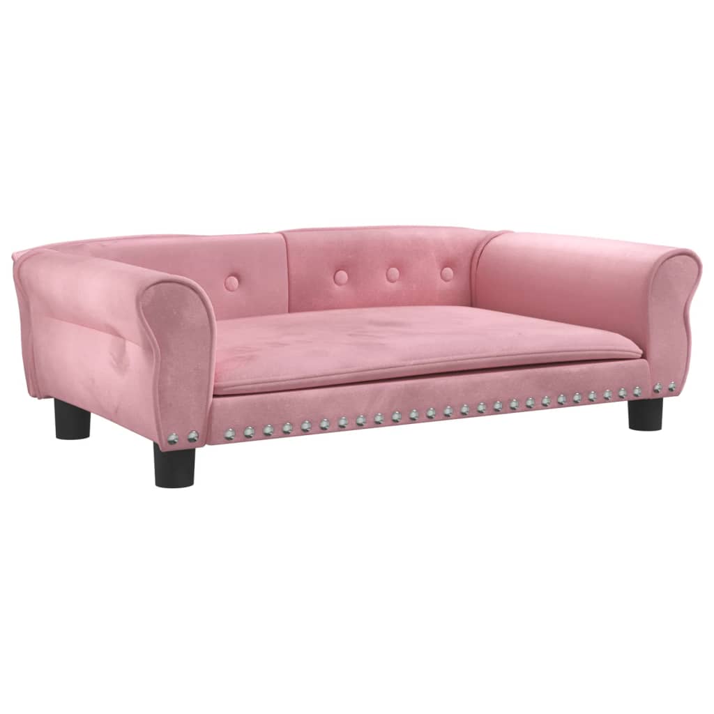 vidaXL Hundebett Rosa 95x55x30 cm Samt