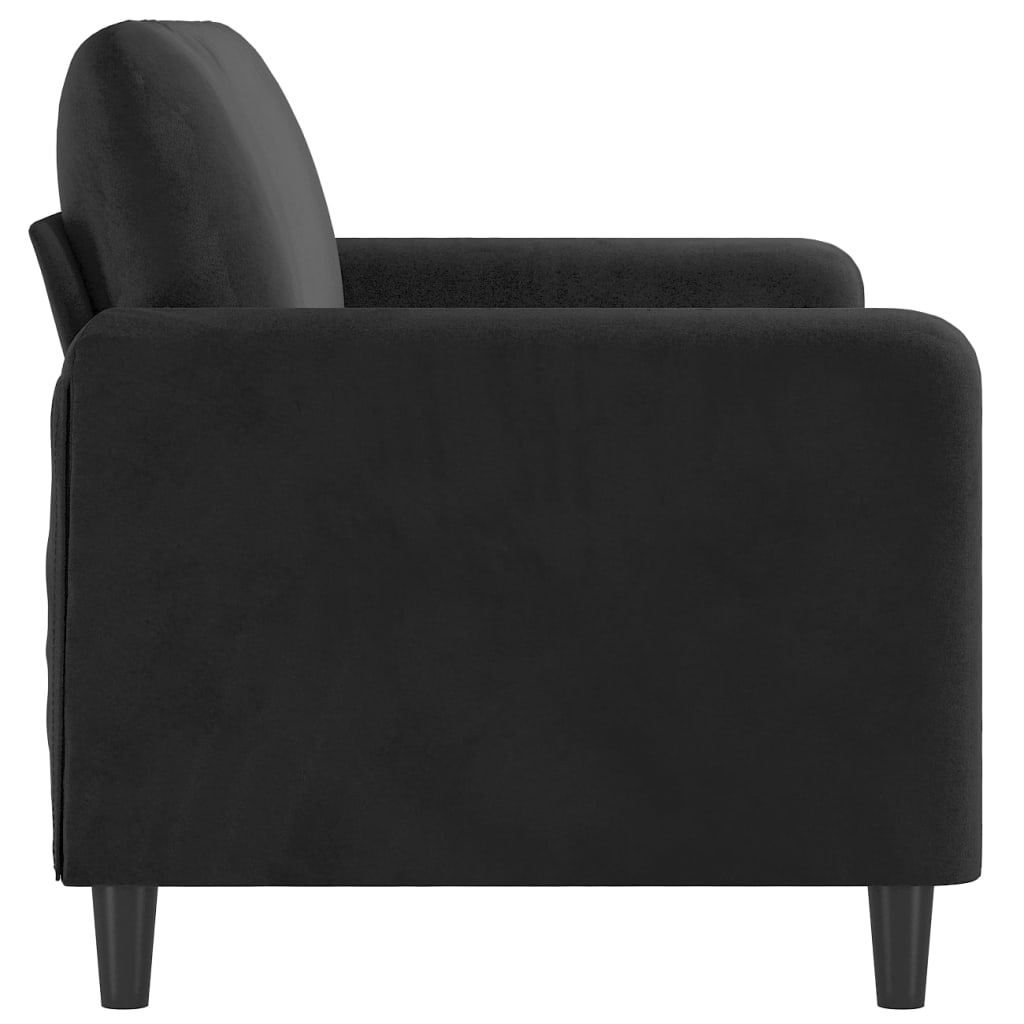 vidaXL 2-Sitzer-Sofa Schwarz 140 cm Samt