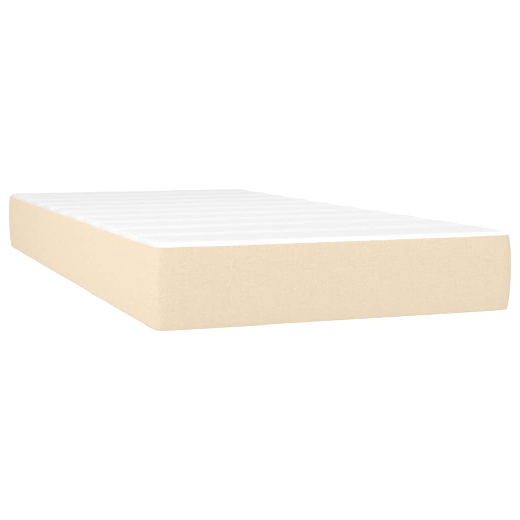 vidaXL Boxspringbett mit Matratze Creme 90x200 cm Stoff