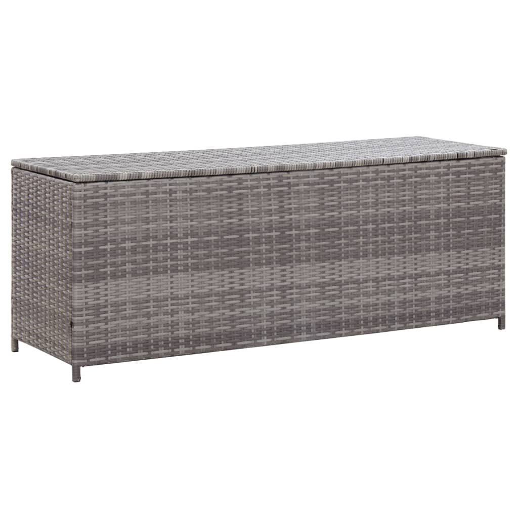 vidaXL Garten-Auflagenbox Grau 150x50x60 cm Poly Rattan