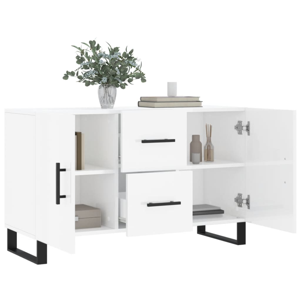 vidaXL Sideboard Hochglanz-Weiß 100x36x60 cm Holzwerkstoff