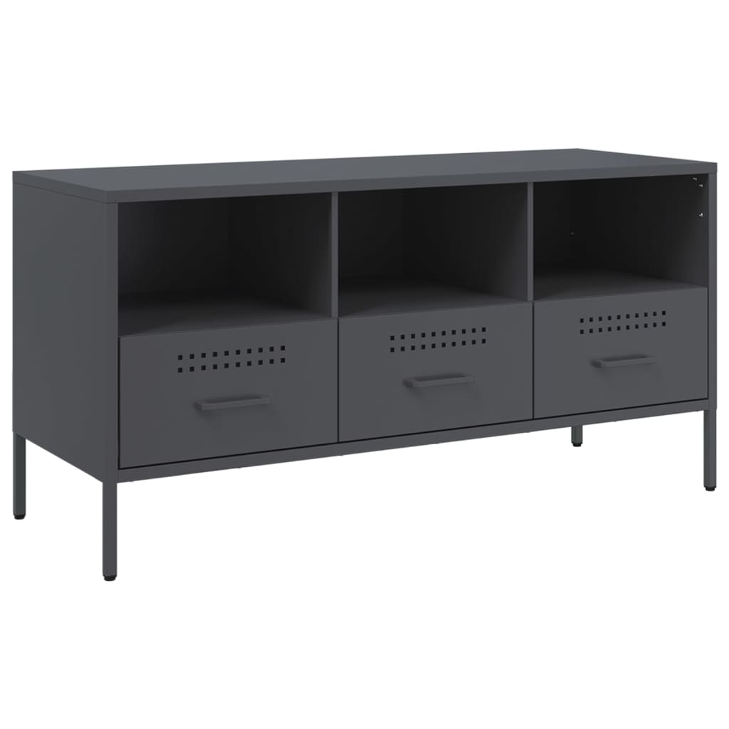 vidaXL TV-Schrank Anthrazit 100,5x39x50,5 cm Stahl