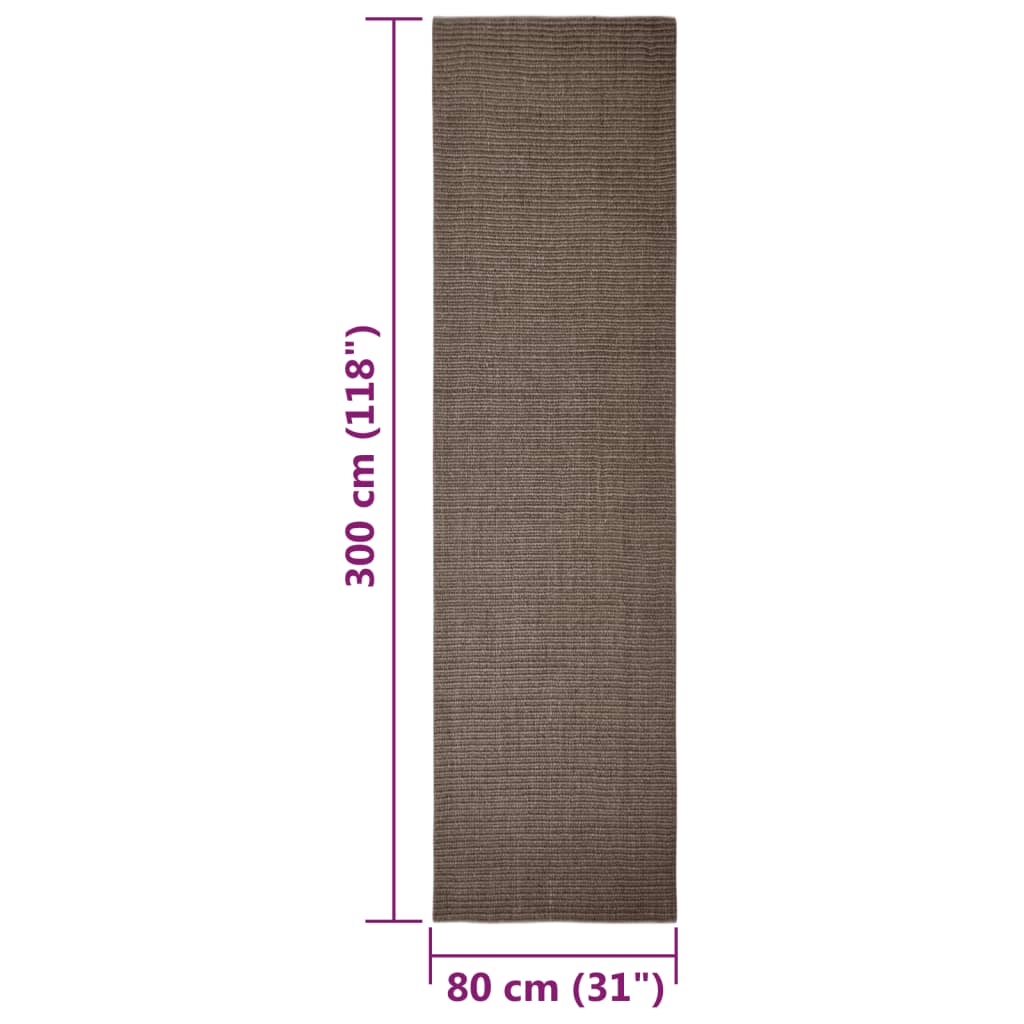 vidaXL Teppich Natur Sisal 80x300 cm Braun