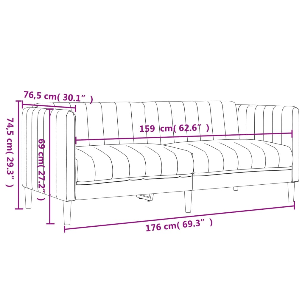 vidaXL 2-tlg. Sofagarnitur Braun Stoff