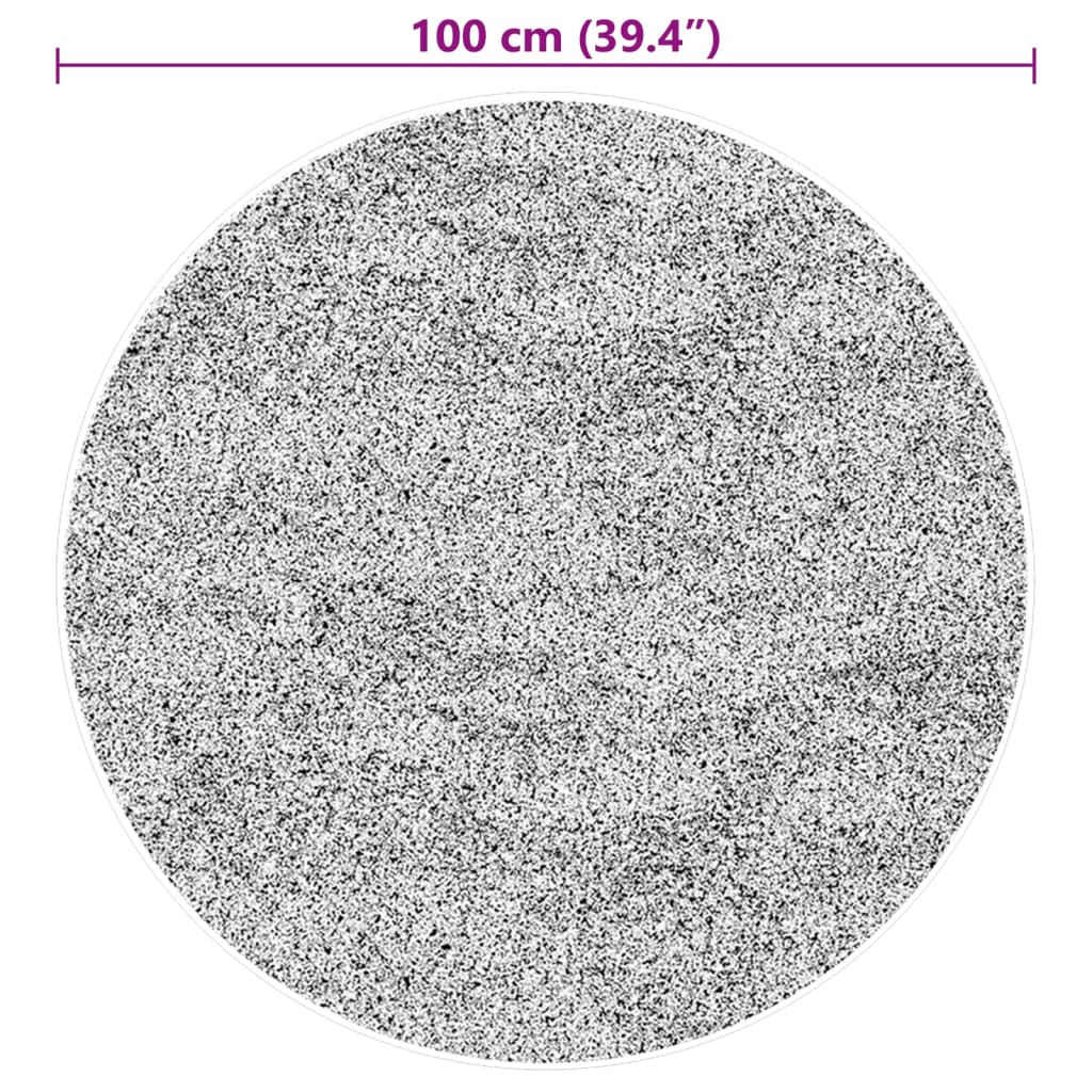 vidaXL Teppich HUARTE Kurzflor Weich und Waschbar Grau Ø 100 cm