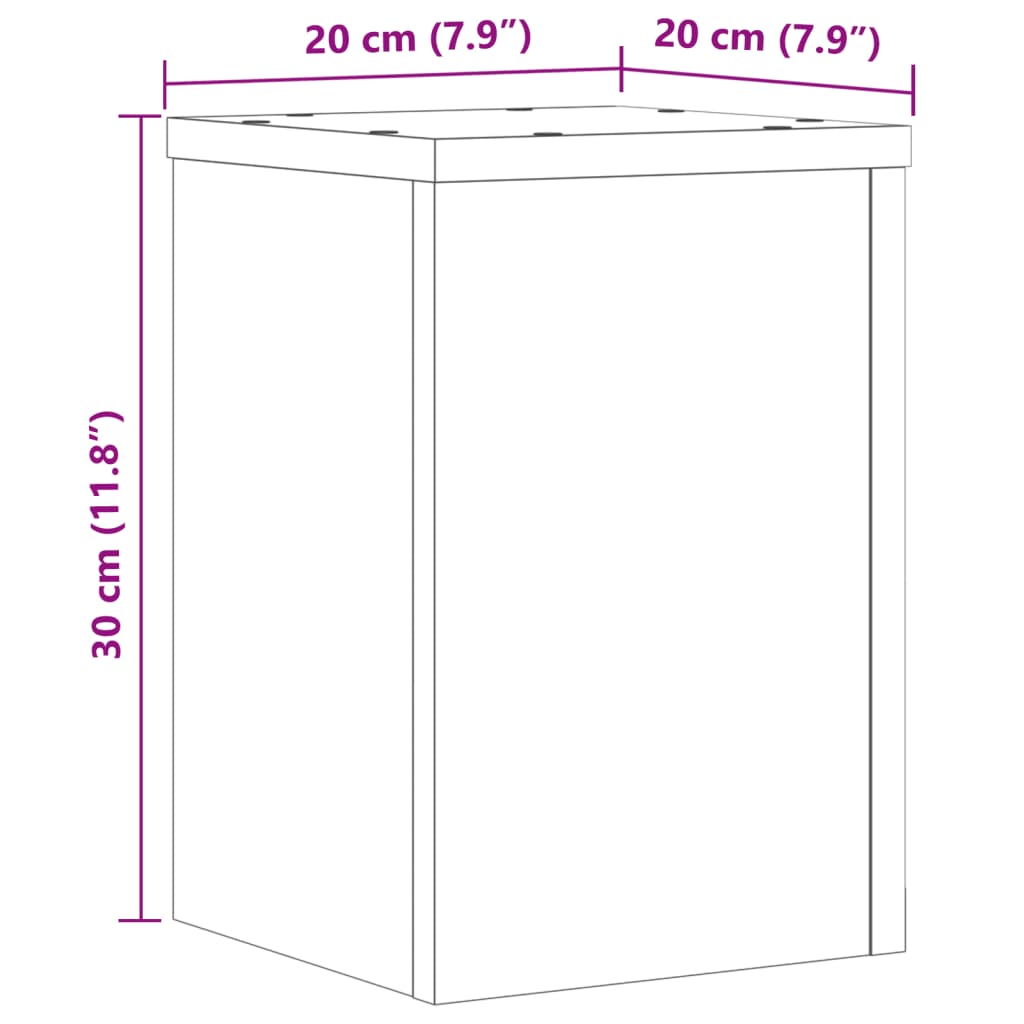 vidaXL Pflanzenständer 2 Stk. Weiß 20x20x30 cm Holzwerkstoff