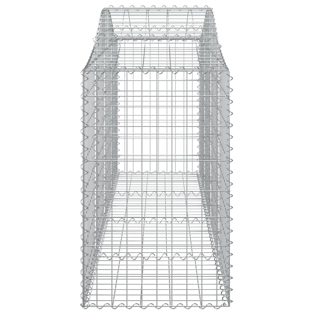 vidaXL Gabione mit Hochbogen 200x50x80/100 cm Verzinktes Eisen