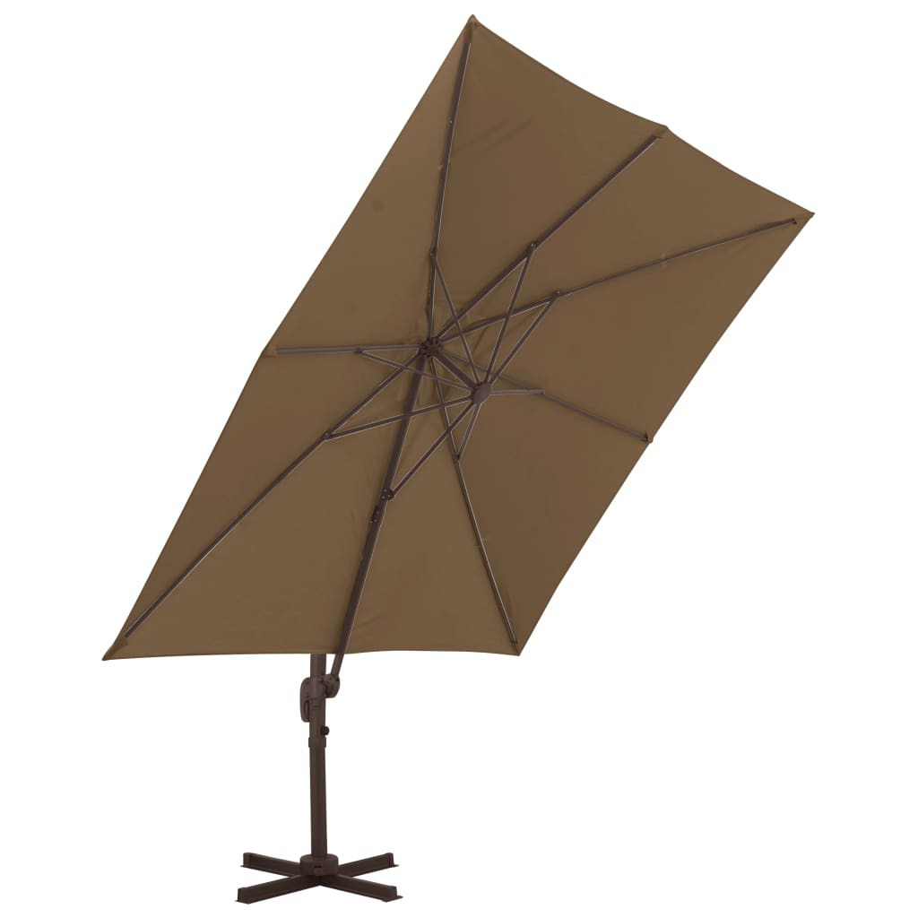 vidaXL Ampelschirm mit Aluminium-Mast 300x300 cm Taupe